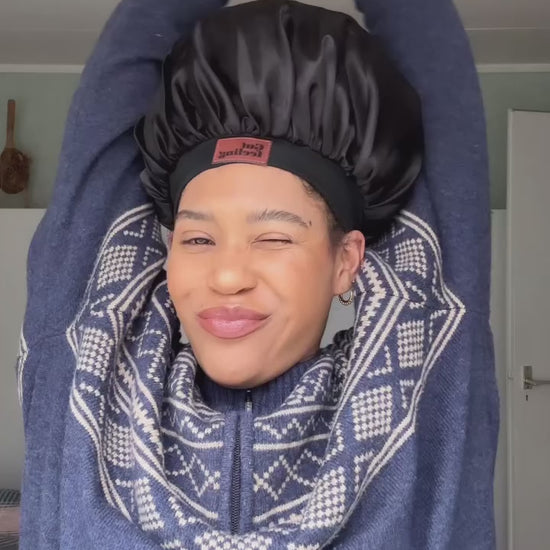 satijnen bonnet satin haarmuts